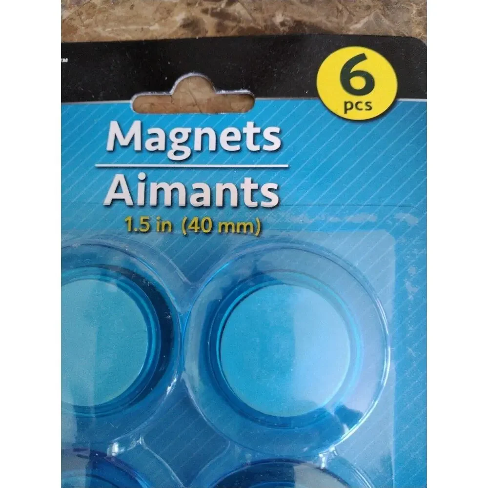 Very Strong Disc Magnets (6 Pack) for‎ Kitchen, Crafts, Utility Use BLUE